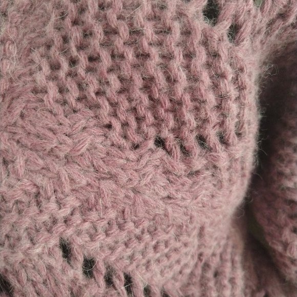 Berretti chunky open hole knit blush pink pullover - Picture 7 of 7